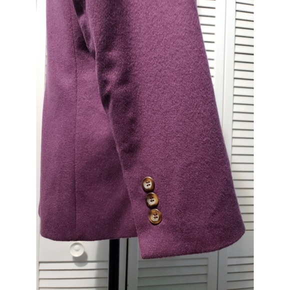 Vintage LL Bean Blazer Women's Size 8P Purple Wool Cashmere Blend Pockets Lined - Picture 11 of 14